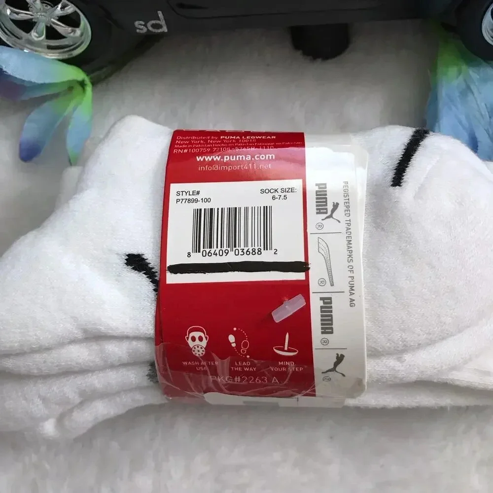 Puma NWT 3 Pairs White Crew Socks Boys 6-7.5